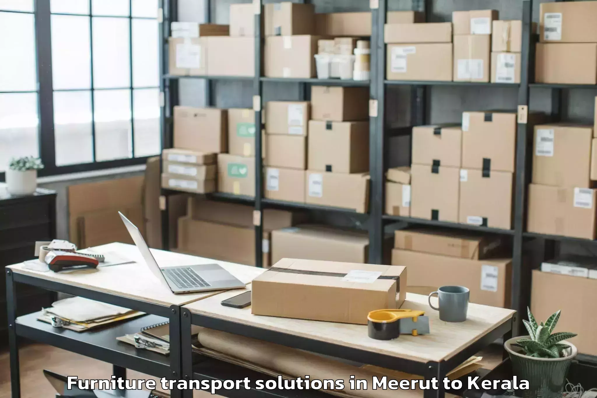 Book Meerut to Attingal Furniture Transport Solutions